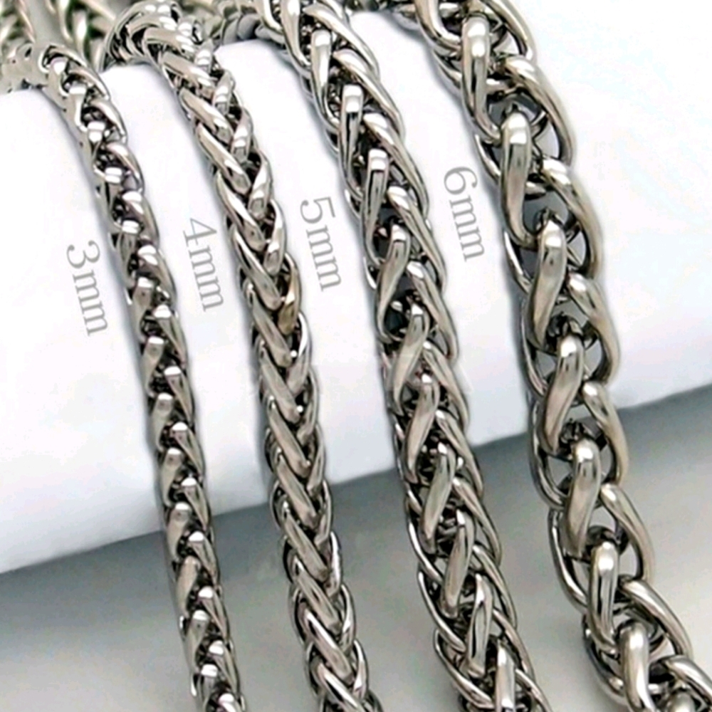 ✅ 30" x 6mm Platinum Wheat Chain
